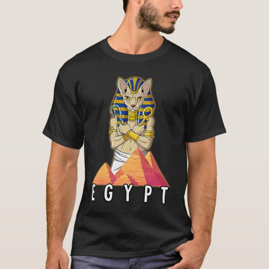 Ägypten Cat Sphynx Pharao T-Shirt (Vorderseite)