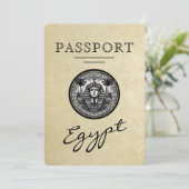 Ägypten Champagner Hochzeit Passport Save the Date (Stehend Vorderseite)