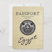 Ägypten Champagner Hochzeit Passport Save the Date (Vorderseite)