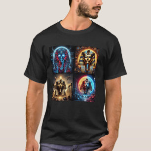 Ägypten Cybertempel glühende Neon Antike Futuristi T-Shirt