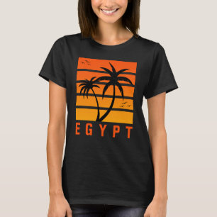 Ägypten der Frauen Vintag Orange Sunset T - Shirt