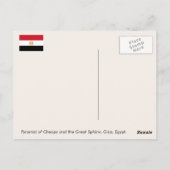 Ägypten, die Pyramide von Cheops und die Große Sph Postkarte (Rückseite)