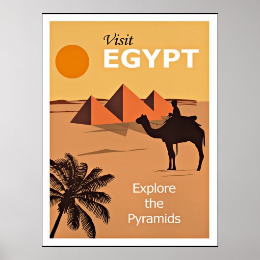 Ägypten, Entdecken Sie die Pyramiden, Vintage Reis Poster (Vorne)