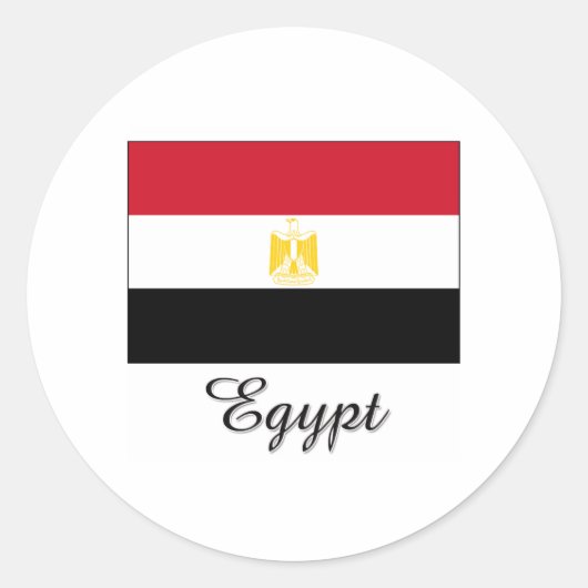 Ägypten-Flag-Design Runder Aufkleber (Vorderseite)