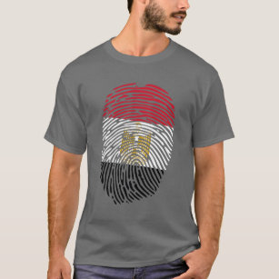 Ägypten-Flagge als T - Shirt mit Fingerabdruck