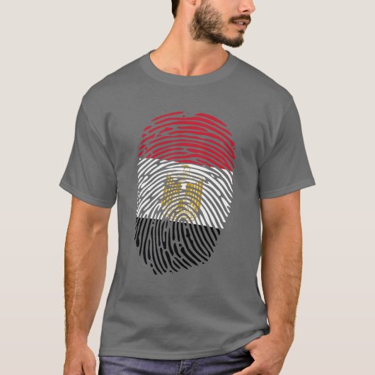 Ägypten-Flagge als T - Shirt mit Fingerabdruck (Vorderseite)