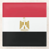 Ägypten-Flagge Glasuntersetzer (Vorderseite)
