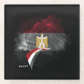 Ägypten-Flagge Glasuntersetzer (Vorderseite)