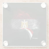 Ägypten-Flagge Glasuntersetzer (Rückseite)