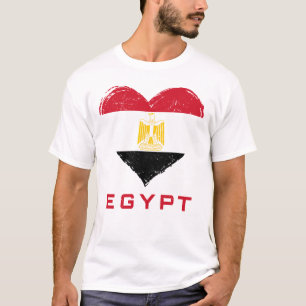 Ägypten-Flagge Herz abgenutzt Herren Weiß T-Shirt