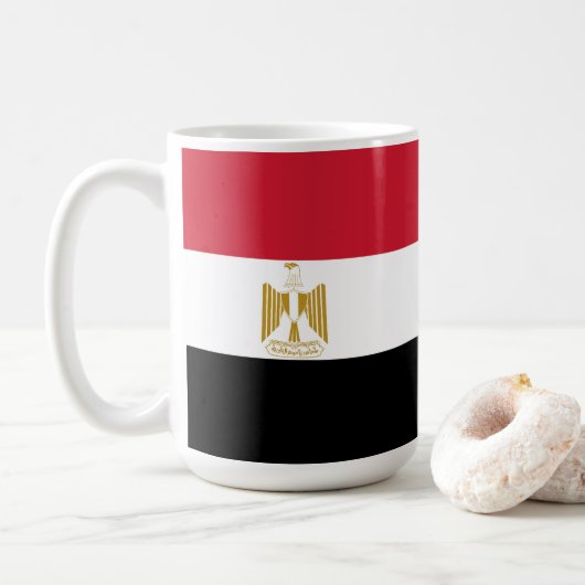 Ägypten-Flagge Kaffeetasse (Mit Donut)