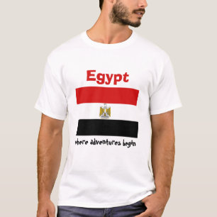 Ägypten-Flagge + Karte + Text-T - Shirt