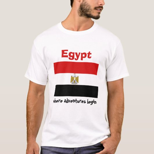 Ägypten-Flagge + Karte + Text-T - Shirt (Vorderseite)