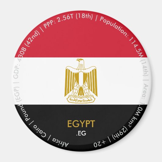 Ägypten-Flagge Magnet (Vorne)