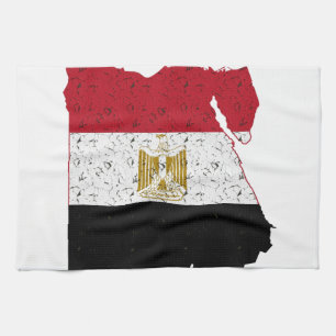Ägypten Flagge Map Riss Geschirrtuch
