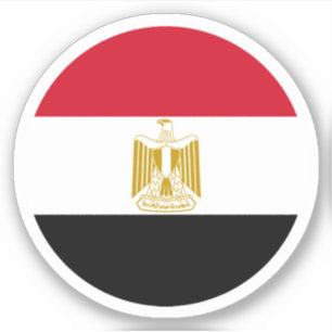 Ägypten-Flagge-Rund Aufkleber