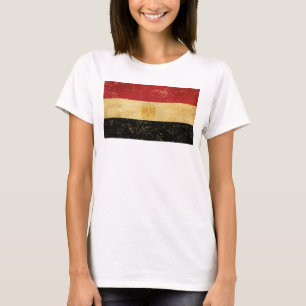 Ägypten-Flagge Vintage-Grunge-Damen-Weiß T-Shirt
