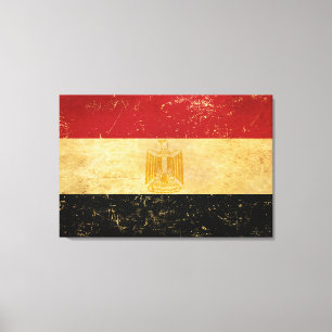 Ägypten-Flagge Vintage-Grunge-Design Leinwanddruck