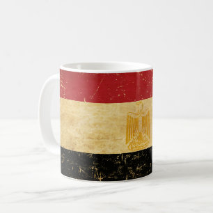 Ägypten-Flagge Vintage-Grunge-Design-Tasse Kaffeetasse