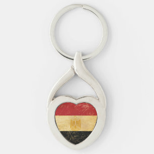 Ägypten-Flagge Vintage-Grunge-Metall-Schlüsselanhä Schlüsselanhänger