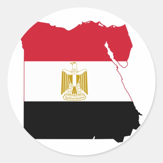 Ägypten Flaggenkarte EG Runder Aufkleber (Vorderseite)