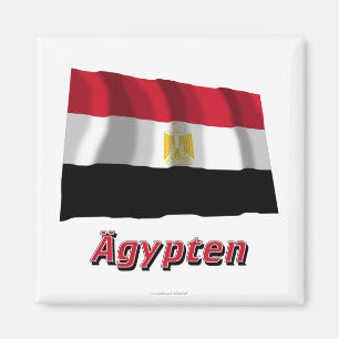 Ägypten Fliegende Flagge MIT deutschem Namen Magnet