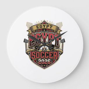 Ägypten Fußball 2026 Fußball Fett Land Typografie  Große Wanduhr