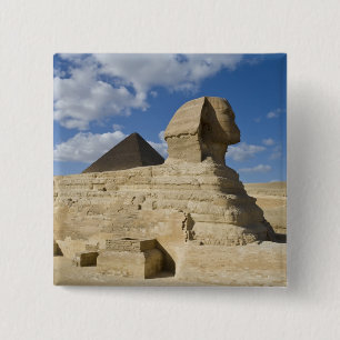 Ägypten, Giza. Die große Sphynx erhebt sich über d Button