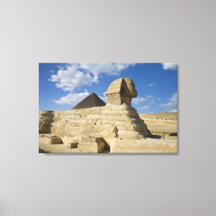 Ägypten, Giza. Die große Sphynx erhebt sich über d Leinwanddruck