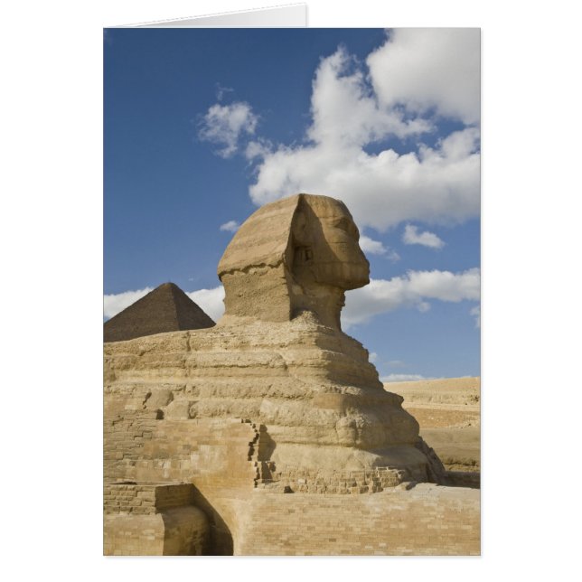 Ägypten, Gizeh. Der große Sphynx erhebt sich über  (Vorne)