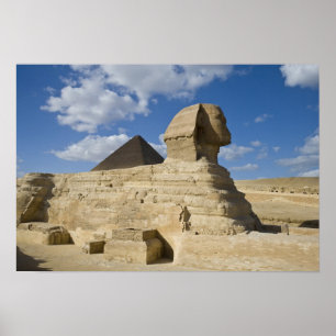 Ägypten, Gizeh. Die große Sphynx erhebt sich über Poster