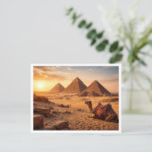 Ägypten. Gizeh-Pyramidenkomplex. Postkarte (Stehend Vorderseite)