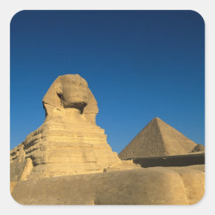 Ägypten, Gizeh, Sphinx, Altes Königreich, Unesco Quadratischer Aufkleber
