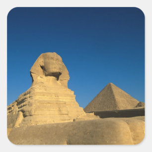 Ägypten, Gizeh, Sphinx, Altes Königreich, Unesco Quadratischer Aufkleber