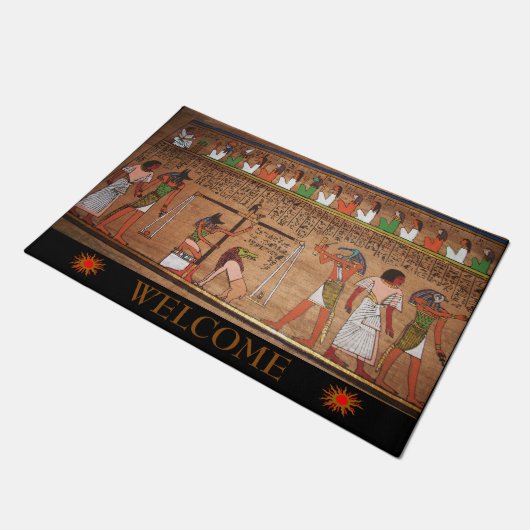 Ägypten-Hieroglyphen Doormat Fußmatte (Schrägansicht)