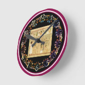 Ägypten-Hieroglyphen-Mauer Runde Wanduhr (Winkel)