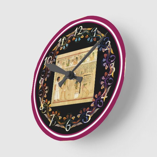 Ägypten-Hieroglyphen-Mauer Runde Wanduhr (Winkel)
