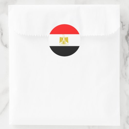 Ägypten Hochwertige Flagge Runder Aufkleber (Tasche)