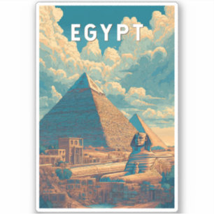Ägypten Illustration Reise Kunst Vintage Aufkleber