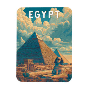 Ägypten Illustration Reise Kunst Vintage Magnet