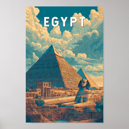 Ägypten Illustration Reise Kunst Vintage Poster (Vorne)