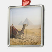 Ägypten, Kairo. Ein einsames Kamel Silbernes Ornament (Links)