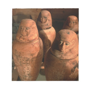 Ägypten, Kanopenkrüge der 26. Dynastie gefunden in Notizblock