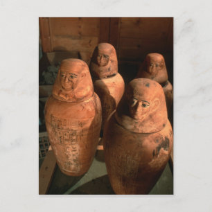 Ägypten, Kanopenkrüge der 26. Dynastie gefunden in Postkarte