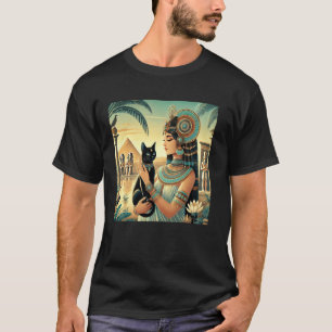 Ägypten Königin hält Katzen Garten Sonnenuntergang T-Shirt