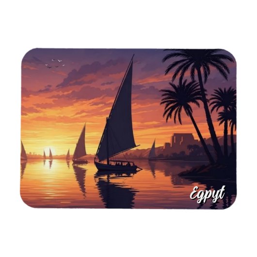 Ägypten Nil Felucca Magnet (Horizontal)