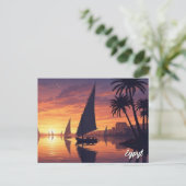 Ägypten Nil Felucca Postkarte (Stehend Vorderseite)