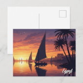 Ägypten Nil Felucca Postkarte (Vorne/Hinten)