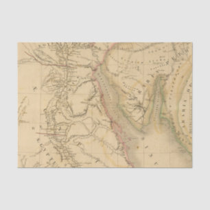 Ägypten-, Palästina- und Arabien-Karte Seidenpapier
