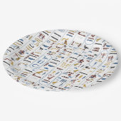 Ägypten Pharao Hieroglyphen Pappteller (Schrägansicht)